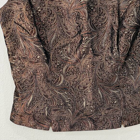 Vintage 90s Y2k Brocade Sleeveless Top Whimsigoth Witchy Romantic Goth  S 4 - Picture 3 of 8